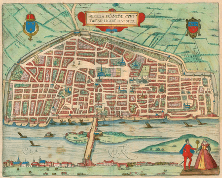 1581 map of Orléans, France