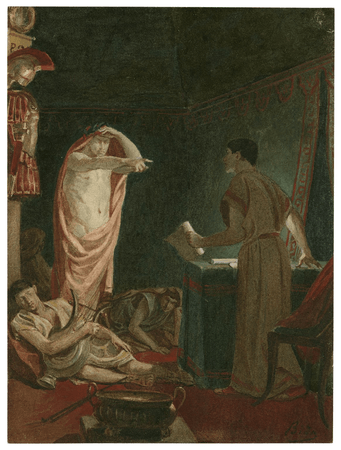 The ghost of Caesar with Brutus