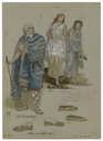 Costume designs for the shepherd, Mopsa, and Dorcas