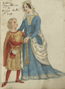 Costume designs for Constance and Arthur