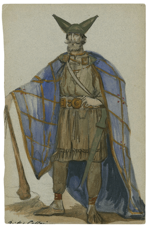 Costume design from the Viola Allen production of Cymbeline, possibly for British Lord