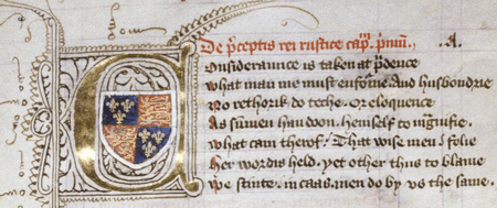 Historiated initial from a verse translation of Palladius's De Agricultura