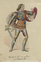 Costume design for Richard III in the Battle of Bosworth