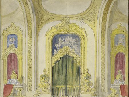 Scene design for Merchant of Venice, probably by Charles Marshall