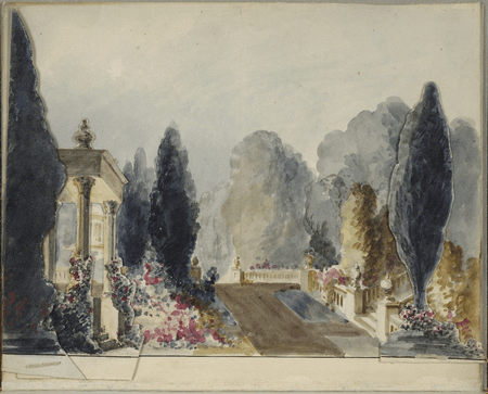 Scene designs, probably by Charles Marshall