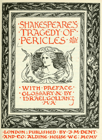 J.M. Dent and Company's 1898 edition of Pericles