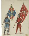 Costume designs for Northumberland's and Berkeley's troops