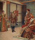Nerissa, Gratiano, Bassanio, and Portia