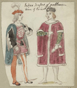 Costume designs for noblemen in Richard III