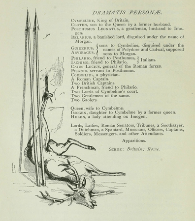 Dramatis Personae from Harper & Brothers edition of Cymbeline